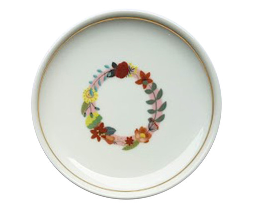 Prato Decorativo em Porcelana Letra O, multicolor | WestwingNow
