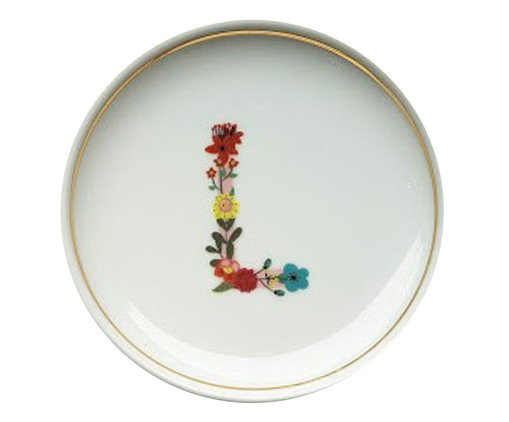 Prato Decorativo em Porcelana Letra L, multicolor | WestwingNow