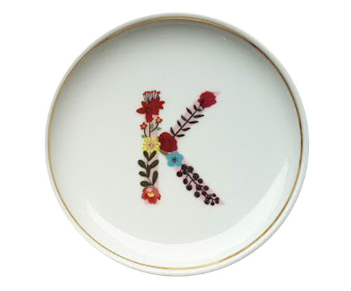 Prato Decorativo em Porcelana Letra K, multicolor | WestwingNow