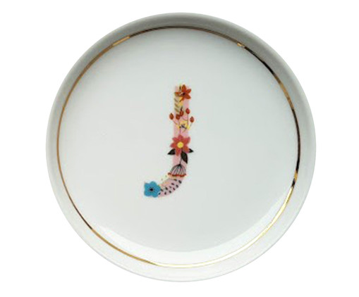Prato Decorativo em Porcelana Letra J, multicolor | WestwingNow