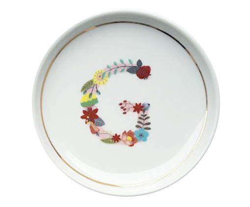 Prato Decorativo em Porcelana Letra G, multicolor | WestwingNow