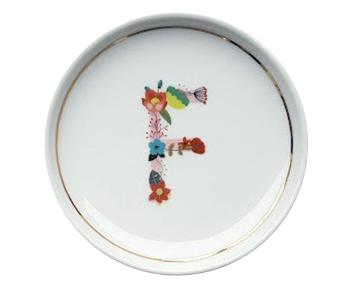 Prato Decorativo em Porcelana Letra F, multicolor | WestwingNow