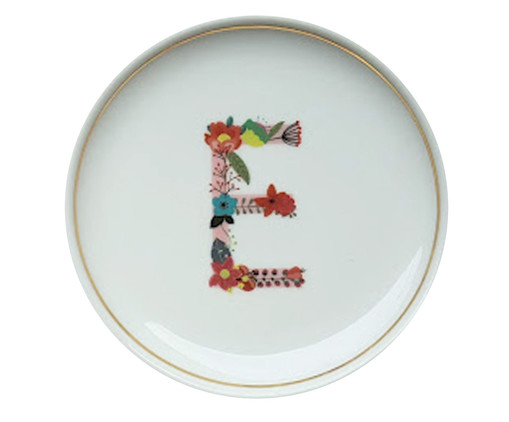 Prato Decorativo em Porcelana Letra E, multicolor | WestwingNow