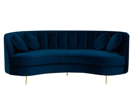 Sofá Living em Veludo Marilyn - Azul | WestwingNow