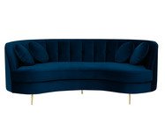 Sofá Living em Veludo Marilyn - Azul | WestwingNow