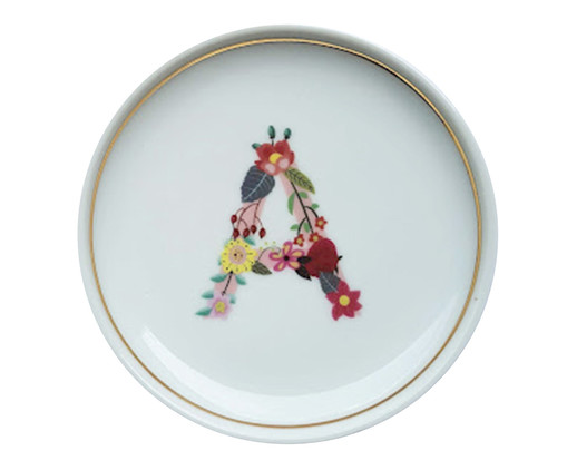 Prato Decorativo em Porcelana Letra A, multicolor | WestwingNow
