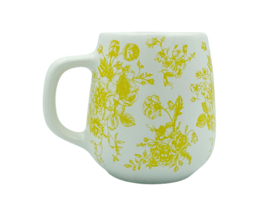 Caneca Branca Floral Amarela, multicolor | WestwingNow