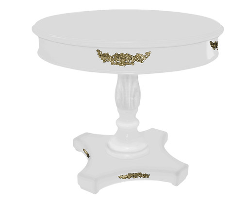 Mesa de Apoio Ardesen - Branca com Aplique Bronze, Branco | WestwingNow