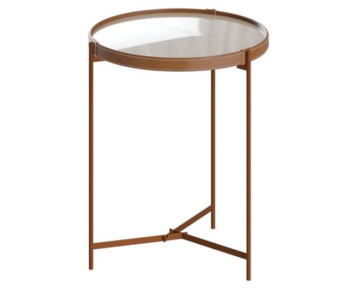 Mesa Lateral Aqua - Off-White e Acobreado, Branco | WestwingNow