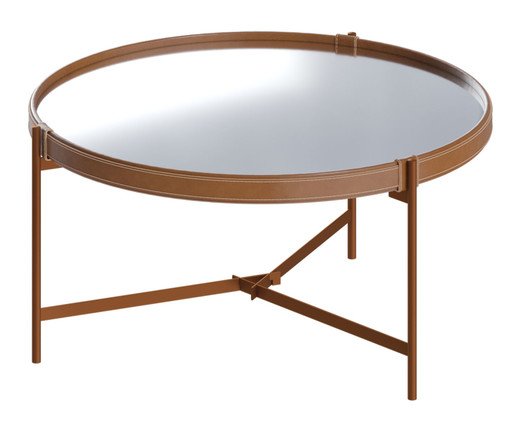 Mesa de Centro com Espelho Aqua - Acobreado, Cobre | WestwingNow