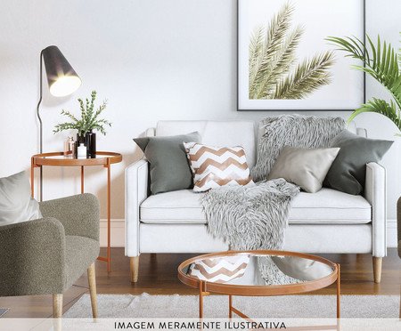 Mesa de Centro com Espelho Aqua - Acobreado | Westwing