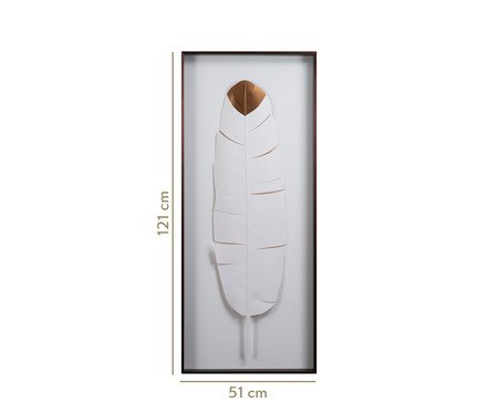 Quadro Leaves Pena Branco - 51x121cm | Westwing