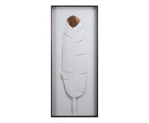 Quadro Leaves Pena Branco - 51x121cm, Branco | WestwingNow