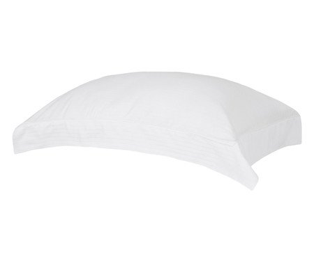 Fronha Acetinada Damask Stripes Branca 300 Fios | Westwing