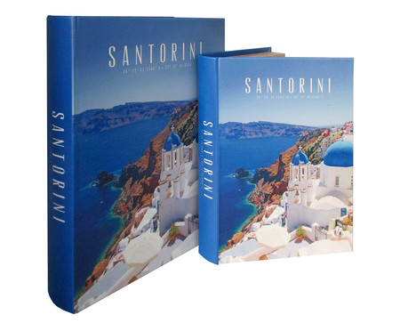 Jogo de Book Boxes Santorini Azul
