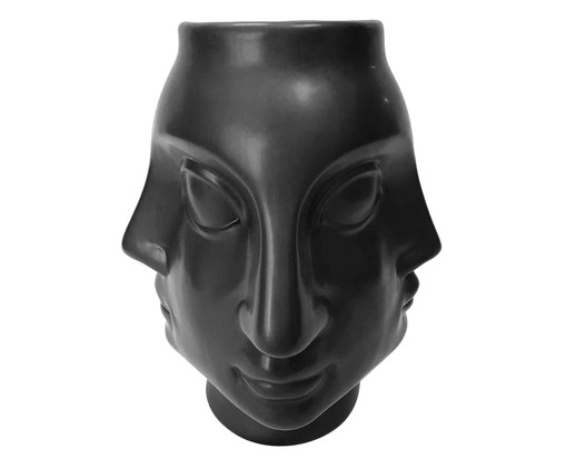 Vaso Faces - Preto, Preto | WestwingNow