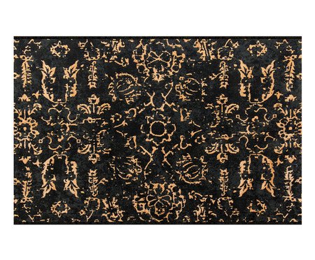 Tapete Turco Vega Ivory Dourado e Preto