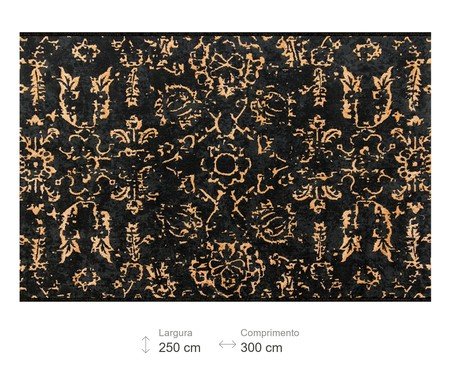 Tapete Turco Vega Ivory Bege e Preto | Westwing