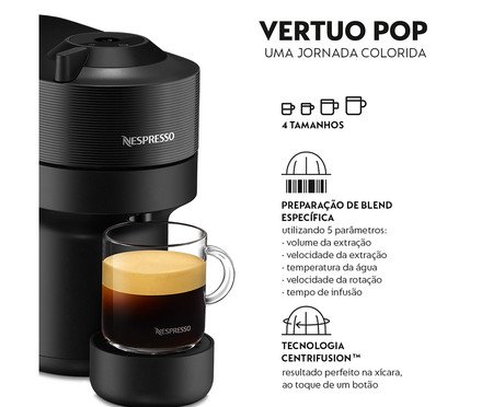 Cafeteira Nespresso Vertuo Pop Preta -110V | Westwing