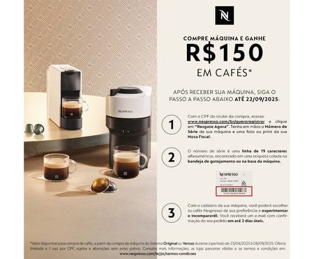 Cafeteira Nespresso Vertuo Pop Branco Coco - 110V | Westwing