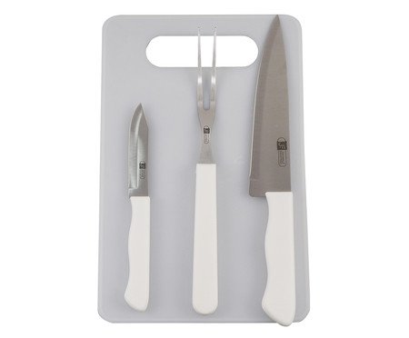 Jogo de Facas em INox com Tábua Eventone | Westwing