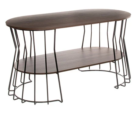 Mesa de Centro Infinity Preta e Castanha