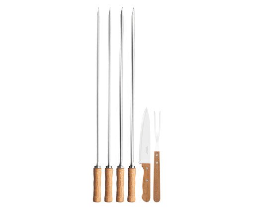 Jogo para Churrasco em Inox Igapira, Bege | WestwingNow