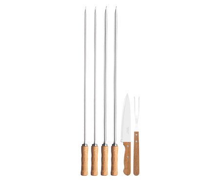 Jogo para Churrasco em Inox Igapira | Westwing