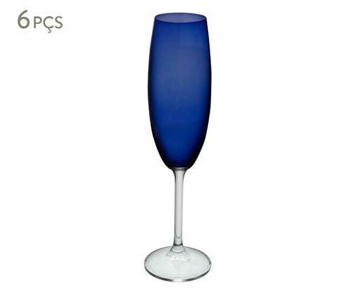 Jogo de Taças para Champagne em Cristal Cobalt Azul Escuro, Azul | WestwingNow