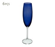Jogo de Taças para Champagne em Cristal Cobalt Azul Escuro | WestwingNow