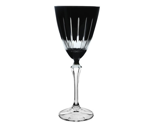 Taça para Vinho Tinto em Cristal Elizabeth Lapidada Preta, Preto | WestwingNow