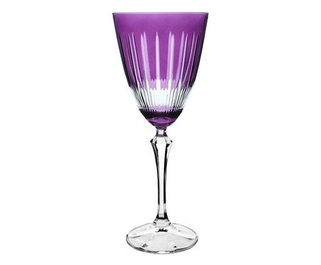 Taça para Água em Cristal Elizabeth Lapidada Violeta | Westwing