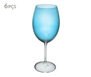 Jogo de Taças para Água em Cristal Ecológico Eva Up Azul Turquesa | WestwingNow