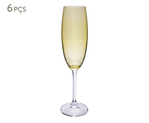 Jogo de Taças para Champagne em Cristal Gatro Amarelo, Amarelo | WestwingNow