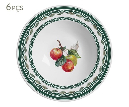 Jogo de Pratos Fundos Les Fruits Pommes