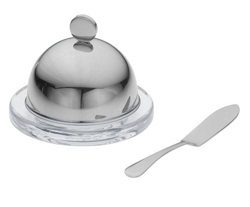 Manteigueira Ravena em Inox com Espátula, Prata ou Metálico | WestwingNow