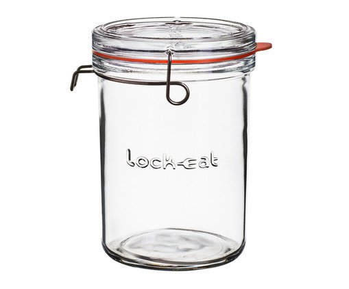 Pote com Tampa Removível Lock Eat, Transparente | WestwingNow