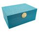 Caixa Decorativa Passau Azul Claro e Dourada, Azul | WestwingNow