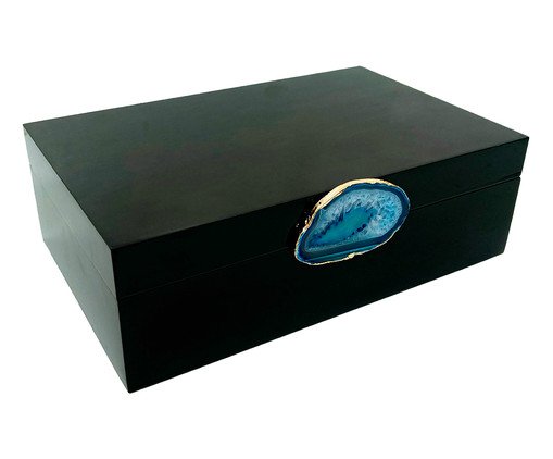 Caixa Decorativa Gottingen Preta e Azul, Preto | WestwingNow