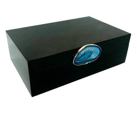 Caixa Decorativa Gottingen Preta e Azul | Westwing