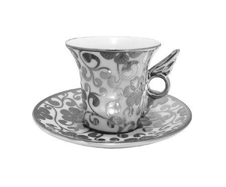 Jogo de Xícaras para Café com Pires em Porcelana Quintana Prateada | Westwing