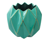 Vaso em Porcelana Pyramid Verde e Dourado | WestwingNow