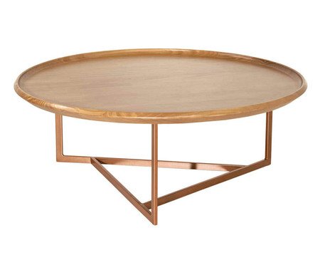 Mesa de Centro Redonda em Madeira Avia - Natural | WestwingNow