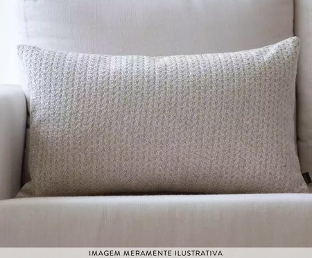 Almofada em Linho Bordada Geométrico Off White | Westwing