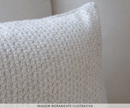 Almofada em Linho Bordada Geométrico Off White | Westwing