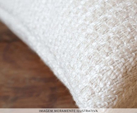 Almofada em Linho Bordada Geométrico Off White | Westwing