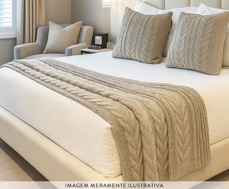 Peseira Manta em Tricô Trança Cru | Westwing