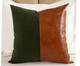 Capa de Almofada em Veludo e Couro Premium Collection Verde e Caramelo, Colorida | WestwingNow