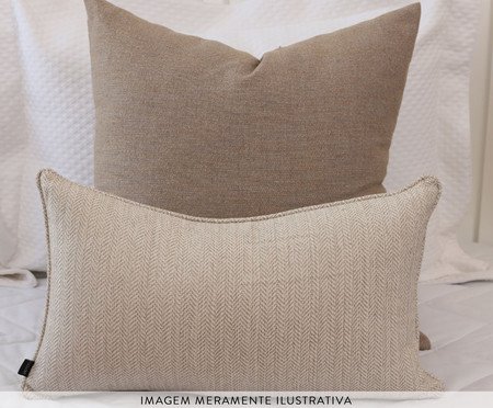 Almofada em Linho Geométrico Georgiy Off White | Westwing