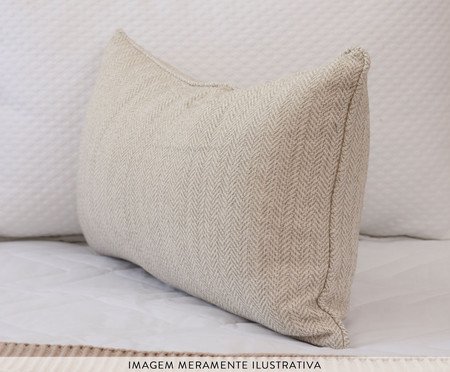 Almofada em Linho Geométrico Georgiy Off White | Westwing